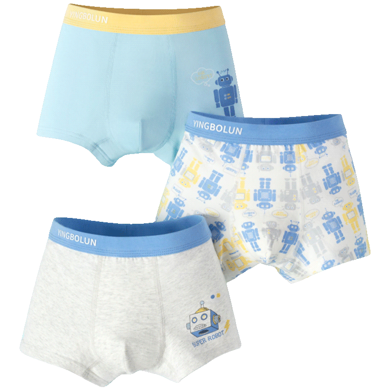 YING BO LUN Boys' Underwear, Lycra Cotton Antibacterial Children's Boxer Briefs, Thin Style for Young Boys And Older Children, 10695 175