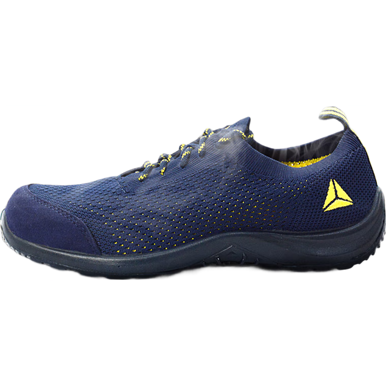 DELTA PLUS 301236 Safety Shoes, Anti-Static, Puncture-Resistant, Steel Toe, Non-Slip, Breathable Work Boots, Blue And Yellow, Size 42