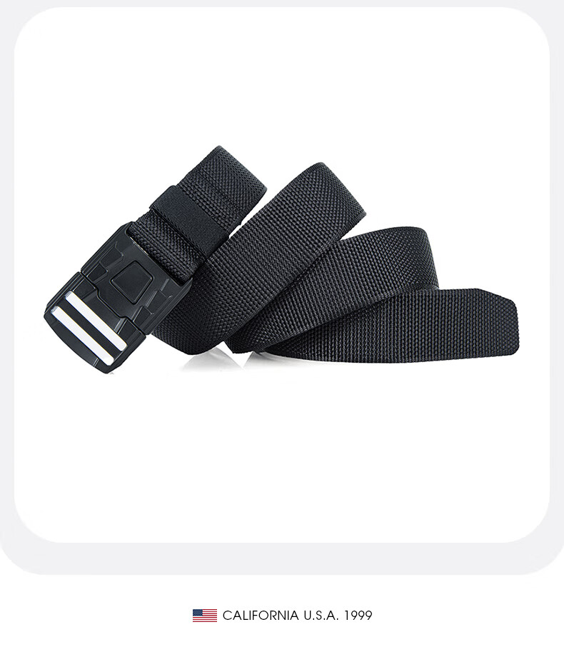 TFO Sixth Generation Outdoor Belt, Hiking And Travel Woven Casual Canvas Belt 2802411, Black 11