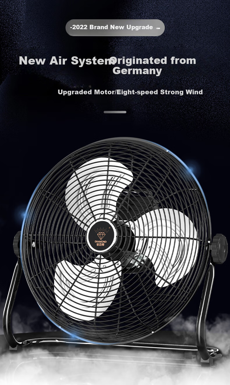 Zuanshipai Floor-Standing Oscillating Fan, Home Use Floor Fan, Powerful Industrial Fan, Large-Power Commercial Electric Fan TF1601 1