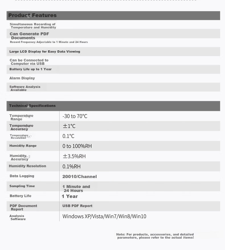 CEM DT-191A Digital Thermometer And Hygrometer, High-Precision Laboratory Temperature And Humidity Recorder with Software Data Reporting Functio 14