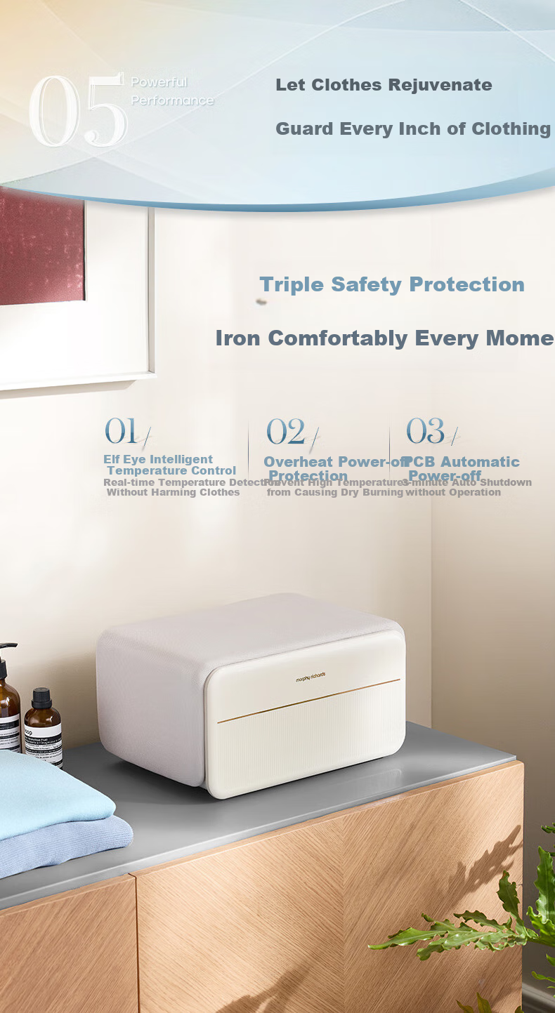 Morphyrichards Three-Fold Folding Iron Stand Garment Steamer Home Handheld Ironing Machine Steam Electric Iron Sterilization Dust Mite Removal Folding Storage Pulse Pressure Boosting Steam Ironing Table MR2035 19