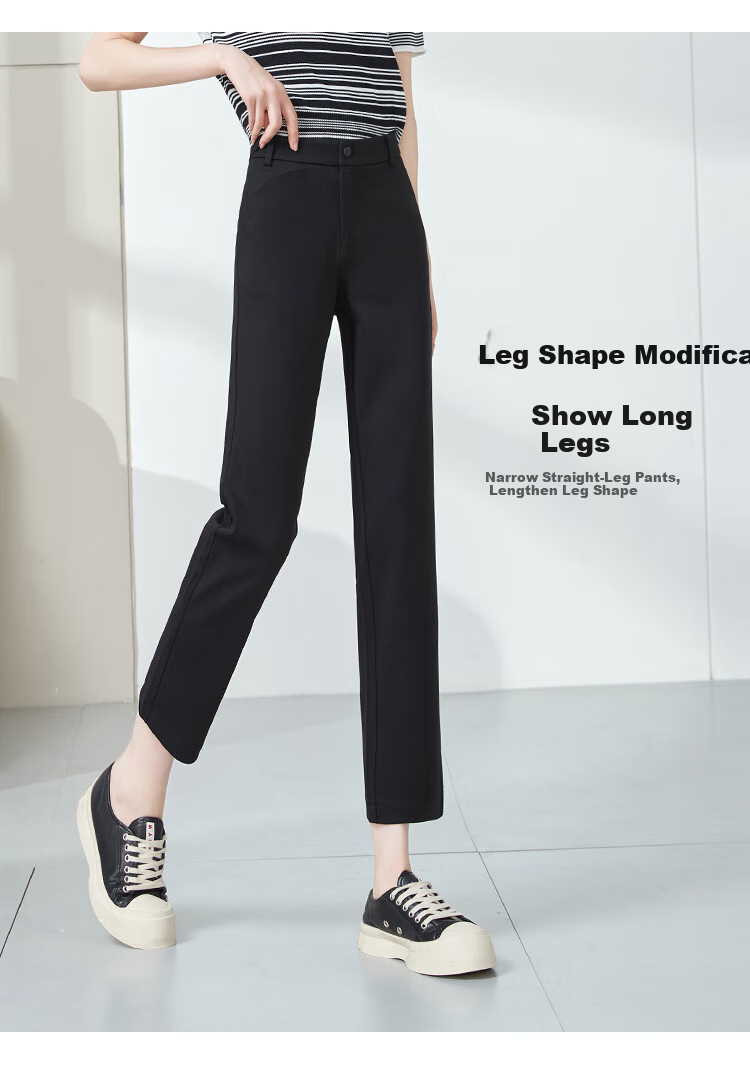 ESE-Y Nine-Tenths Black Straight-Leg Jogger Pants Summer Casual Cigarette Pants, Black, Size 31 4