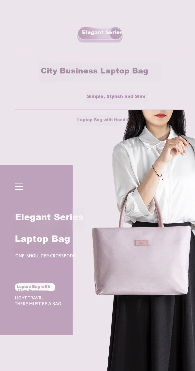 WOMT Large Capacity Laptop Bag for 15.6/16 Inch Laptops, Handheld And Shoulder Strap, Suitable for Lenovo Legion, Apple, Huawei, Xiaomi, ASUS, Dell, HP Gaming Laptops, for Men And Wome 1