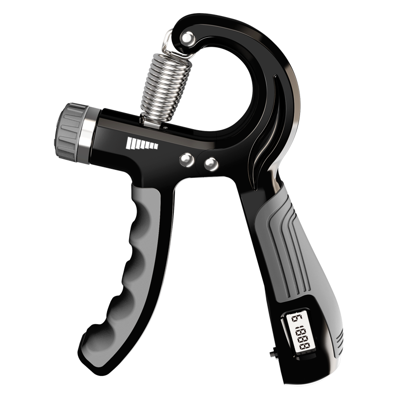 JD Original Counting Hand Grip Strengthener, Arm Strength Training, Adjustable Finger Rehabilitation Exercise, Fitness Equipment 5-80, Black And Gray