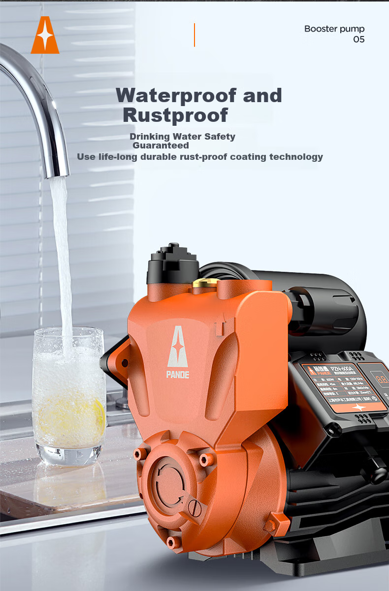 PUANGD Booster Pump, Household Self-Priming Pump, No Adjustment Required, Pressure Boosting Pump for Water Heater And Tap Water Pipeline, Fully Automatic Water Pump 9