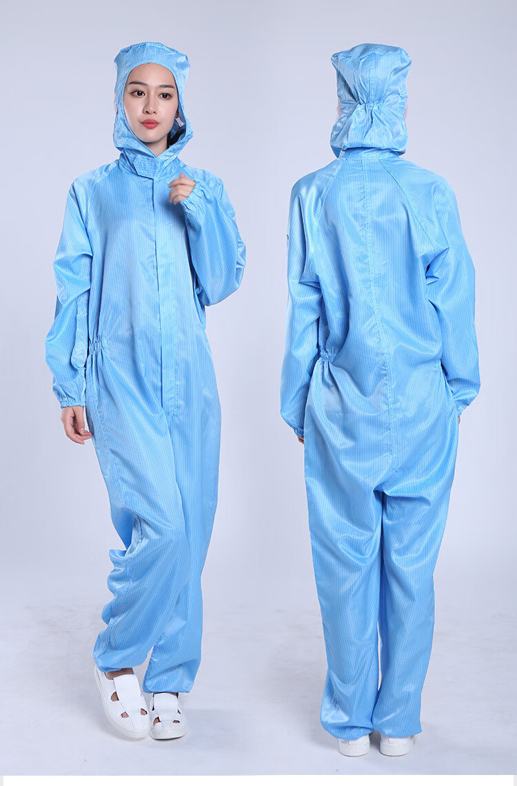 Zhierkang Antistatic Coverall Dust-Proof Suit, One-Piece Hooded Clean Room Suit for Men And Women, Clean Room Workshop Paint Spray Workwear, Customizable, White 4XL 2