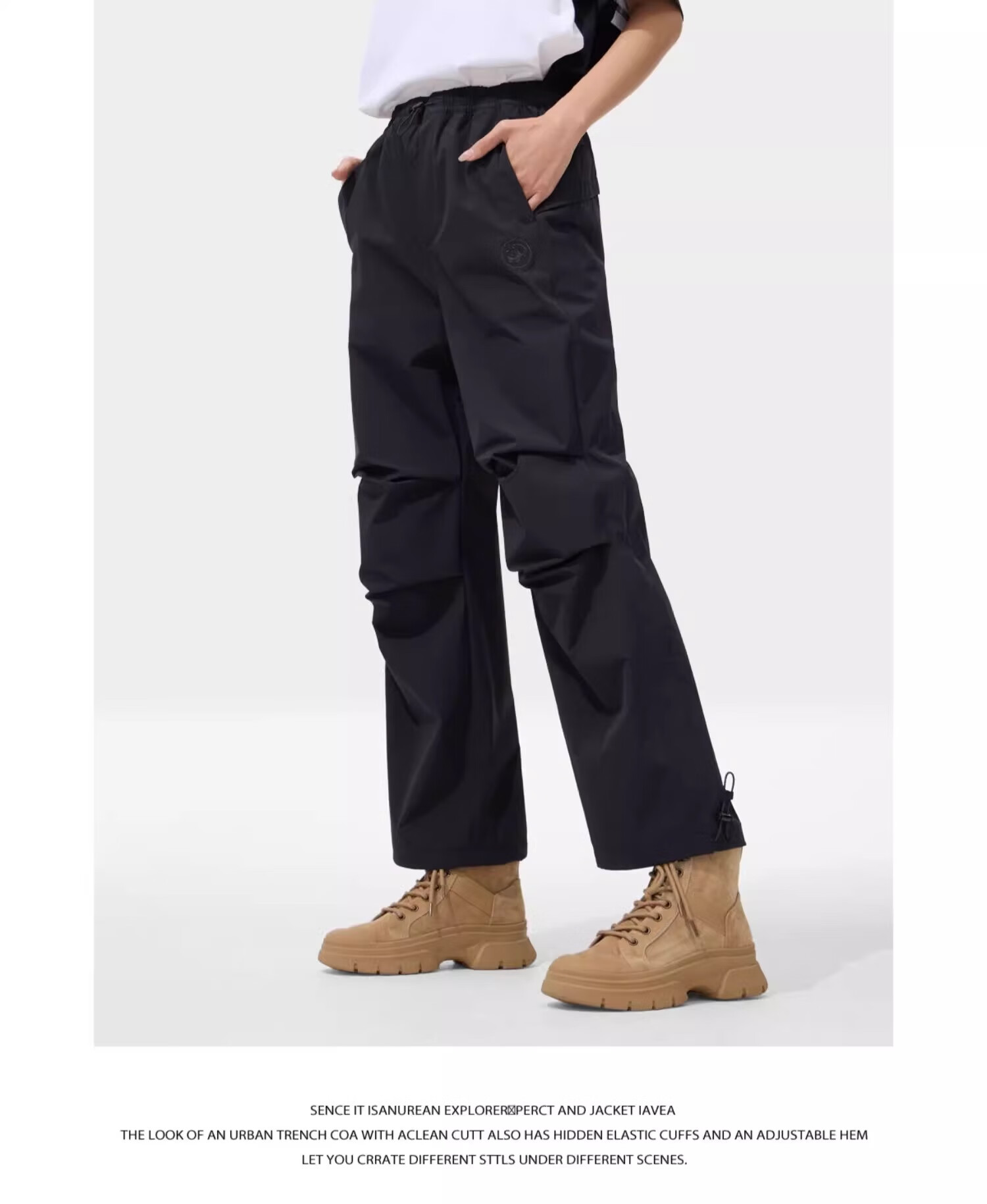 CAMEL Panda Outdoor Softshell Tactical Pants Quick-Dry Workwear Functional Pants Women Spring Summer Loose Casual Jogger Sun Protection Paratrooper Pants 25