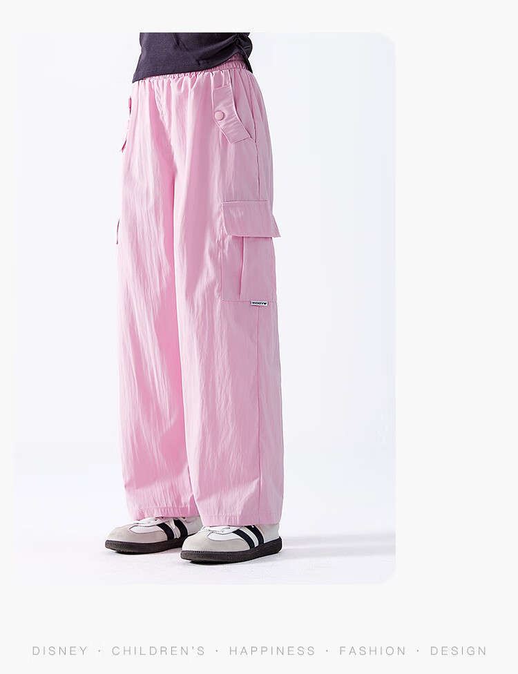 Disney Girls' Workwear Pants 2026 Summer Breathable Wide-Leg Children's Ice Silk Mosquito-Repellent Cooling Pants Dark Purple 160 18