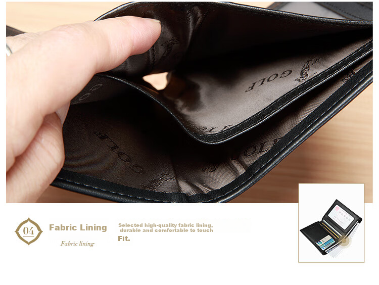 GOLF Men's Wallet, Vertical Style, Soft Leather Billfold, Multi-Card Slots, Bank Card Holder, Business Casual, Lightweight Coin Purse, Gift Box Packaging 18