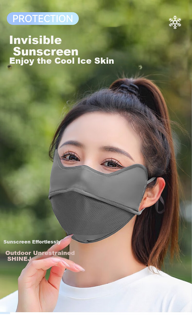 FitonTon Sun Protection Face Mask for Women, Summer Breathable Seamless UV-Resistant Cycling Driving Sunshade Face Shield 1