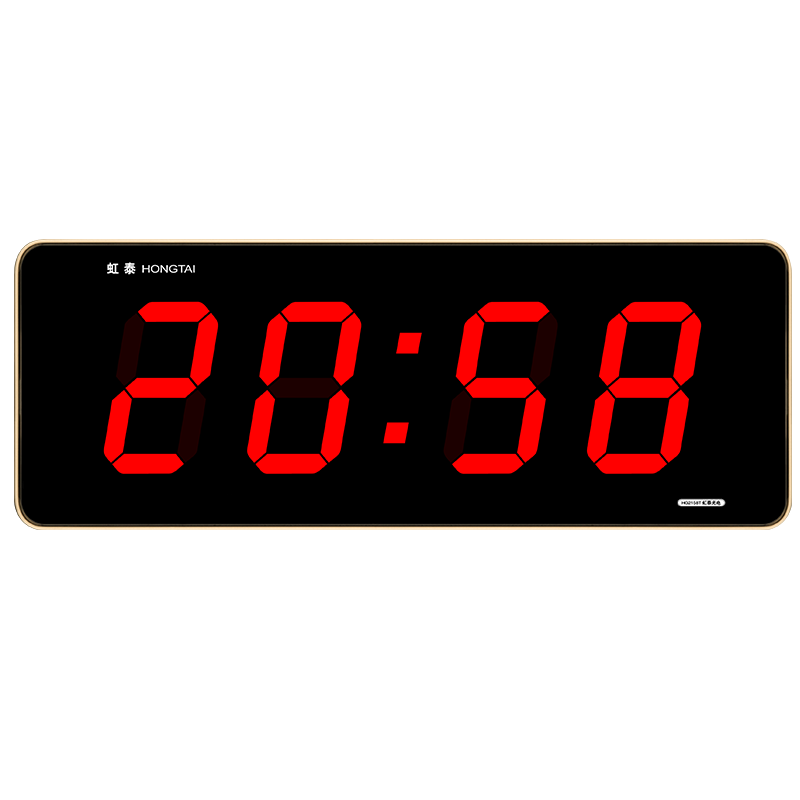 HoTai Creative Digital Wall Clock Home Living Room Smart Light-Sensing Calendar Digital Perpetual Calendar 2158 Red