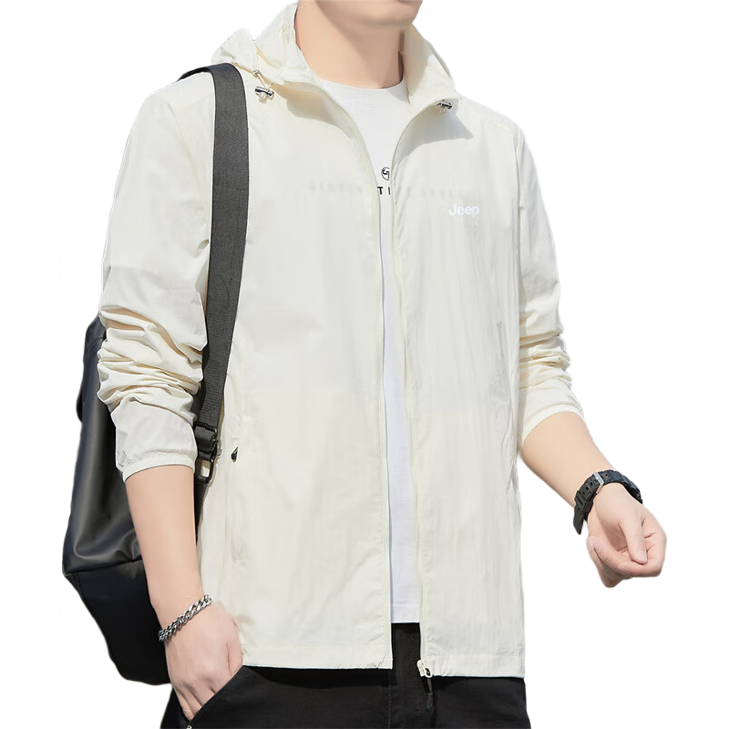 JEEP Men's Summer Sun Protection Jacket Ice Silk Breathable Quick-Dry Skin Jacket Father's Day Gift