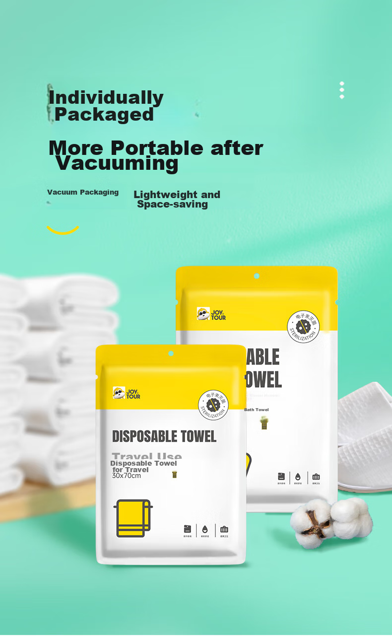 JOYTOUR Disposable Towel Set, Portable Travel Hotel Extra Large Thick Face Towel Cotton Soft Cloth, Single Pack 8