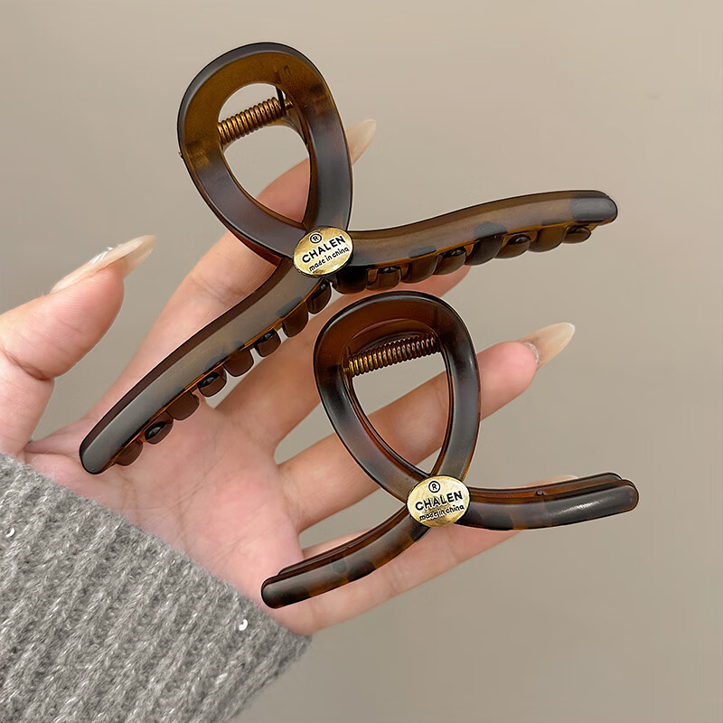 Huangjiamima Simple Hair Claw Clips, Back of Head Bun Clips, Shark Clips, 2-Piece Set (Large + Small)