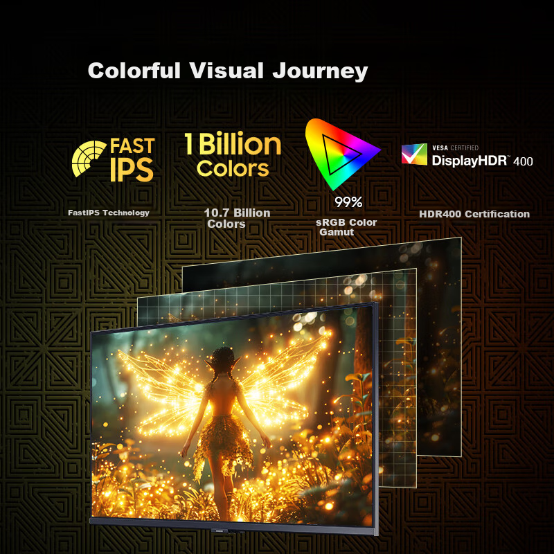 SAMSUNG 27-Inch G70D, 4K 144Hz Fast IPS, 1ms HDR400, Smart Speaker, Ultra-Thin, Xuanlong Knight, Gaming Monitor, LS27DG702ECXXF