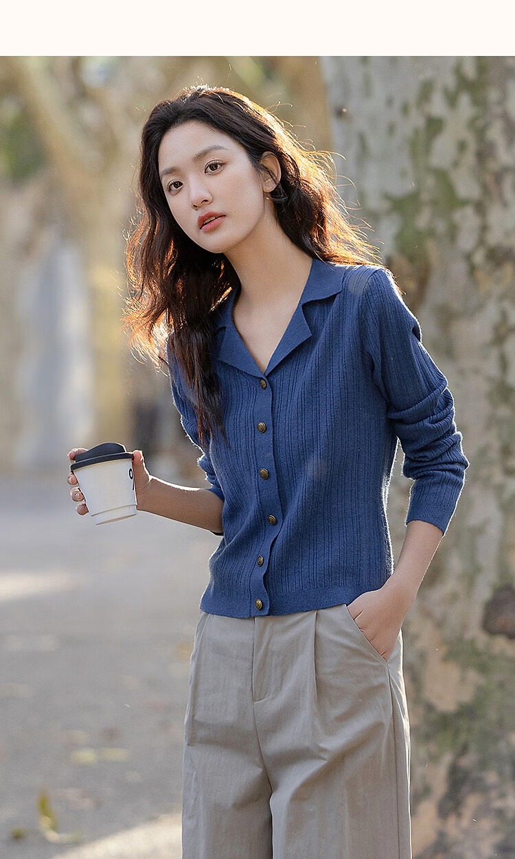 Dme [OL Online Flirtation] Winter Retro Hong Kong Style Metal Button Knit Sweater, Slim Fit Sexy Knitted Cardigan Women's Top 16
