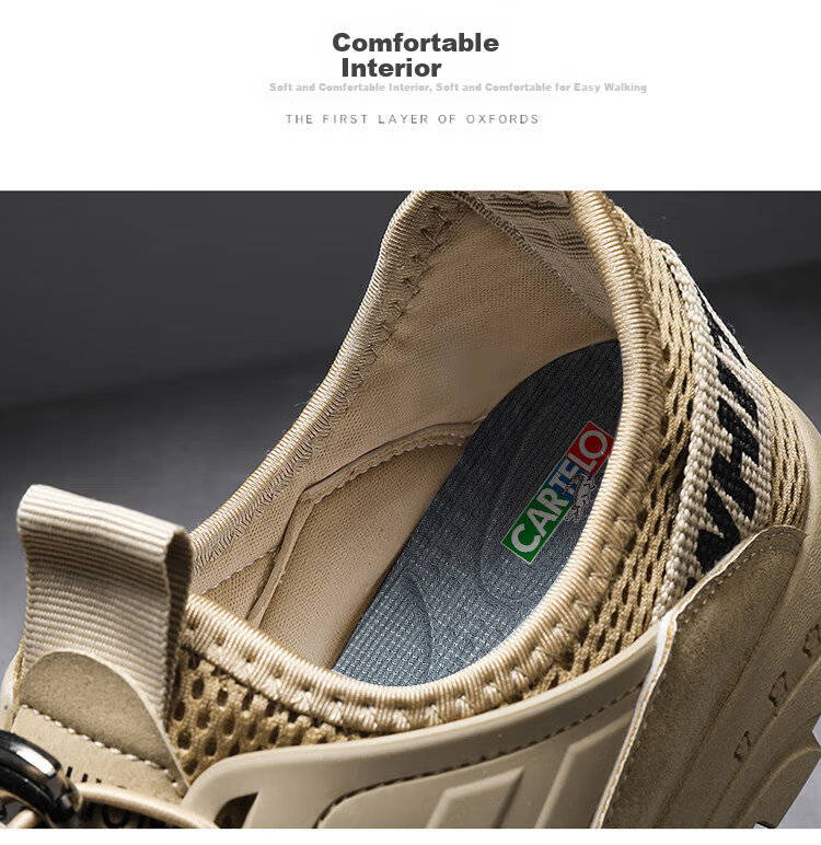 CARTELO Men's Sandals, Summer Breathable Hole Shoes, Men's Outdoor Beach Shoes, Closed-Toe Slippers for Me 7