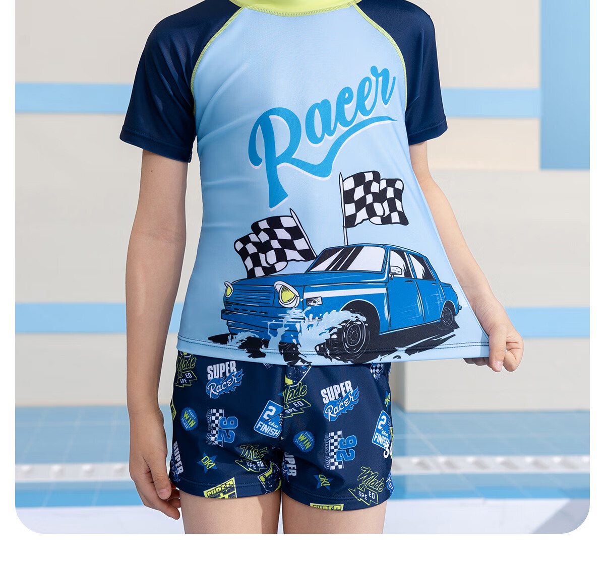 361° Children's Swimwear, Swimming Goggles And Swim Cap Set, Boys' Two-Piece Swimsuit, Quick-Drying Hot Spring Swimwear for Boys 5