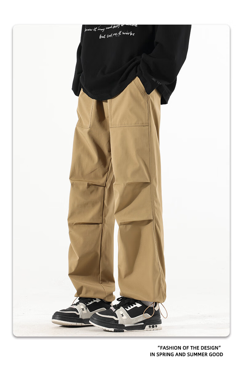 SWAMP AREA Men's Outdoor Sports Pants, Spring And Autumn Soft Shell Versatile Trendy Hiking Trousers, Cargo Pants WS398 White S 22