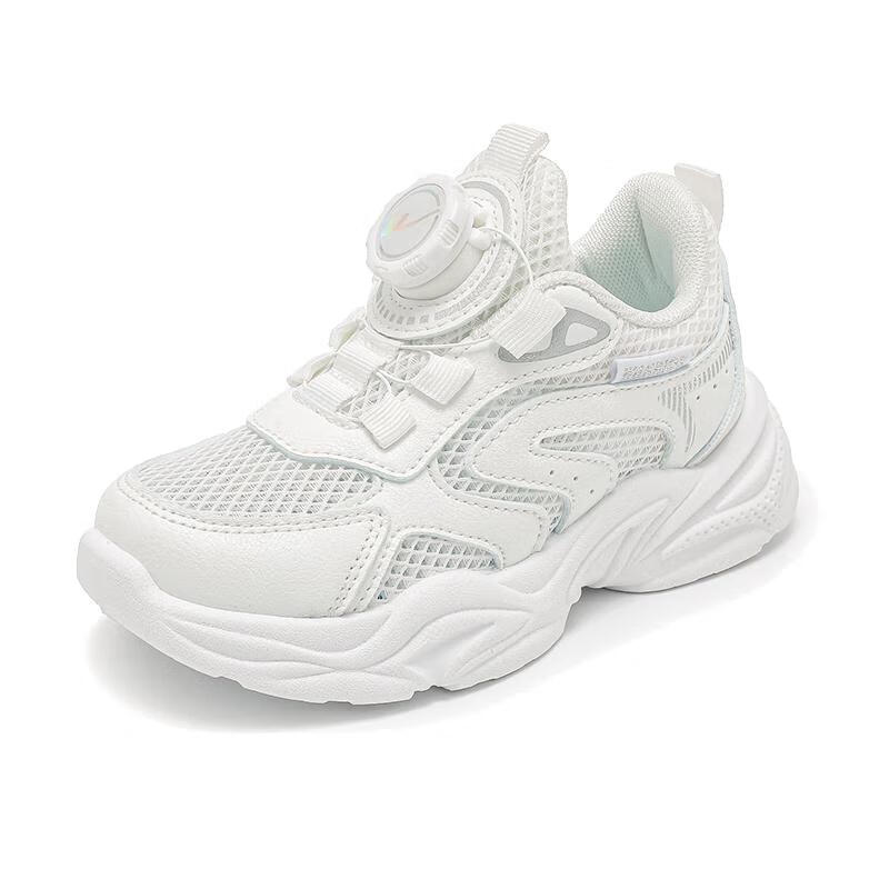 Warrior Kids Girls Sports Shoes Summer Mesh Breathable School Soft Sole White Sneakers WZ(CL)-1049 White Size 38