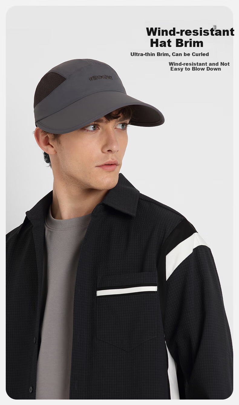 Kenmont Portable Breathable Mesh Baseball Cap for Men, Summer Extended Brim Sun Protection Lightweight Sun Hat Km-6036 4