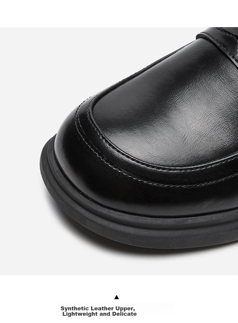 Hotwind Black Loafers for Women, New Classic Soft-Soled Black Flats, Retro British Style Leather Shoes, Women's Footwear 13