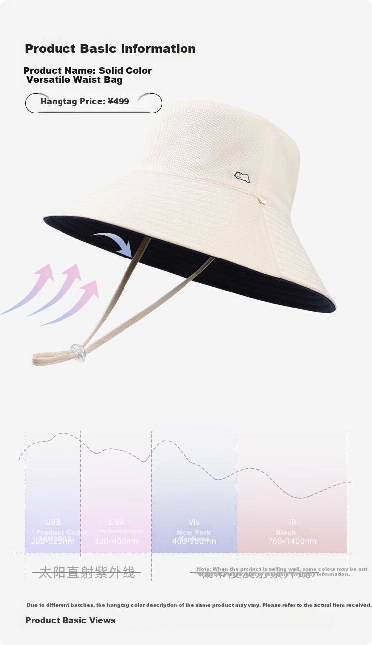 JIUMU Sun Protection Hat for Women, Sun Visor Hat, Sunhat, Fisherman Hat, Cooling Hat, Summer Outdoor Face-Covering UV Protection Hat for Wome 3
