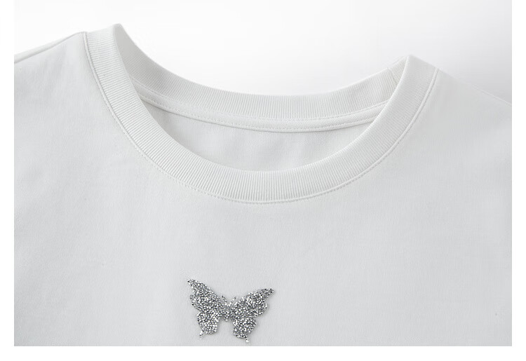 Vimly White Regular Shoulder Short-Sleeve T-Shirt for Women, Summer 2026 Slim-Fit Distinctive Printed Short Top, Off-White, M 14
