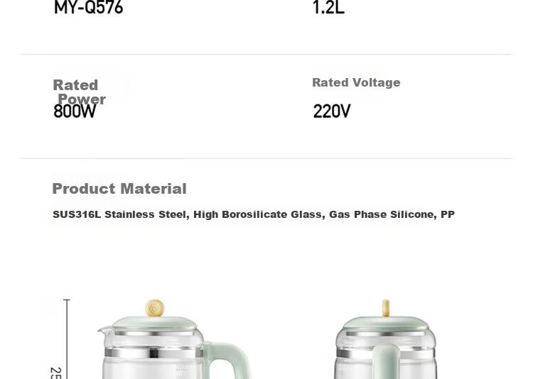 Joyoung Household Multi-Functional Health Pot, 316 Stainless Steel Constant Temperature Kettle, Milk Maker, Baby Formula Mixer, Water Boiler, Milk Temperature Regulator MY-Q576 33