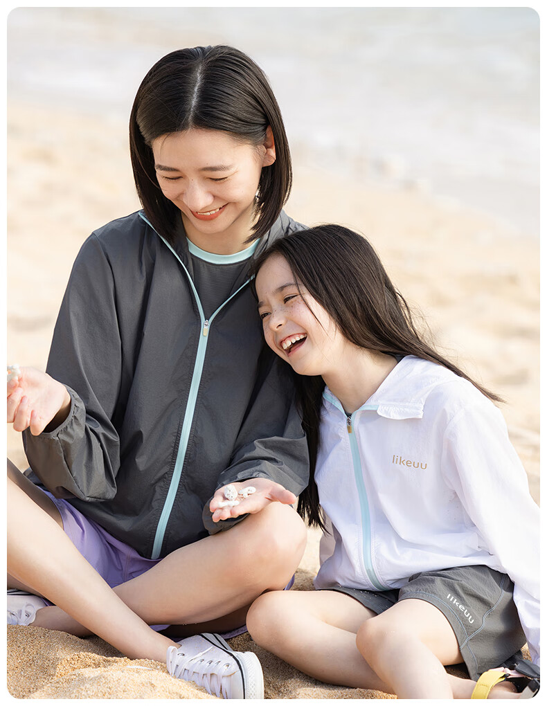 Like Uu Children's Sun Protection Clothing, Sweet Pear Mint Boys And Girls Sun Protection Clothing, Parent-Child Style, Cool Skin Coat, UPF50+ 17