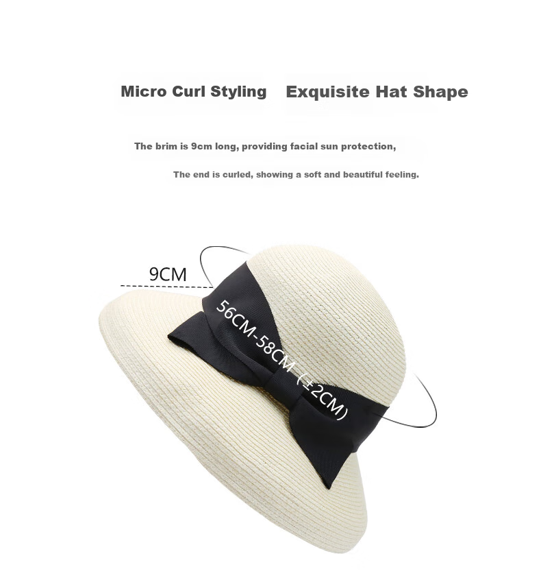 MARJA KURKI Sun Hat for Women, Versatile Portable Woven Sun Protection Hat, Fisherman Hat with Adjustable Brim, Roman Holiday Style, Beige 5