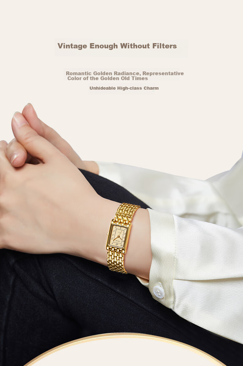 EBOHR Women's Watch, Kana Series Gold Vintage Quartz Small Gold Watch, Birthday And Holiday Gift, 51835926 7