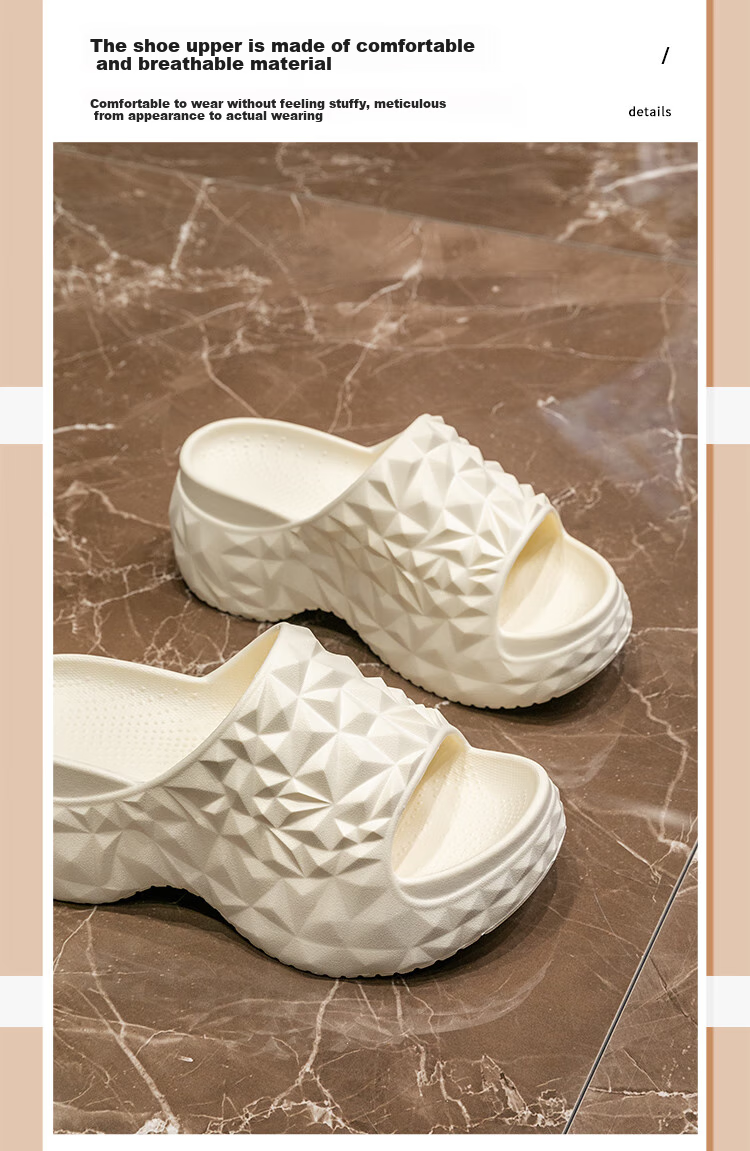 Taxiang Thick-Soled Slippers, Women's Outdoor Wear, Platform Sole, Height-Increasing, Fashionable Single-Strap Sandals, TQ697, Black, Size 35/36 10