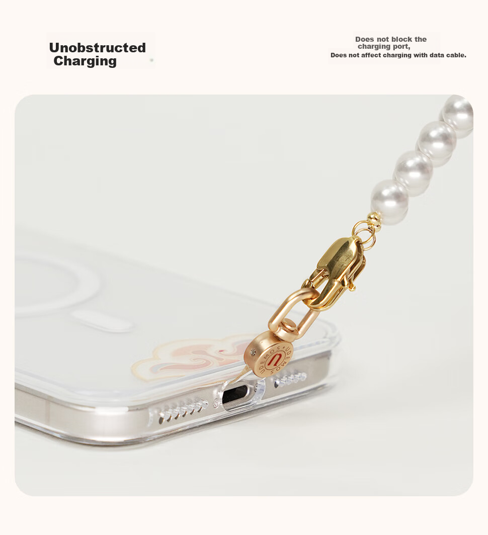 DEFENSE Udemos Phone Lanyard, Colorful Strap, Wrist Short Design, Anti-Loss, Fashionable Portable Phone Chain, Anti-Loss Bracelet, Pearl Bracelet, Yao Guang 4