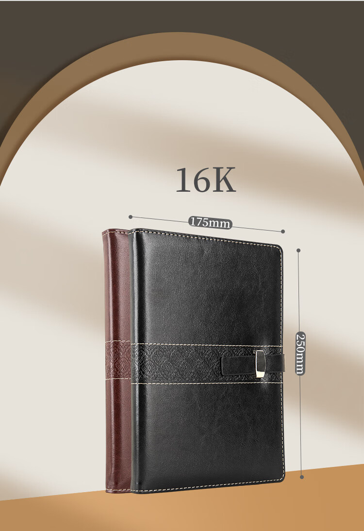 GuangBo 16K 144-Sheet Business Leather Notebook Stationery/Jaunty Button Closure Black GBP16735 7