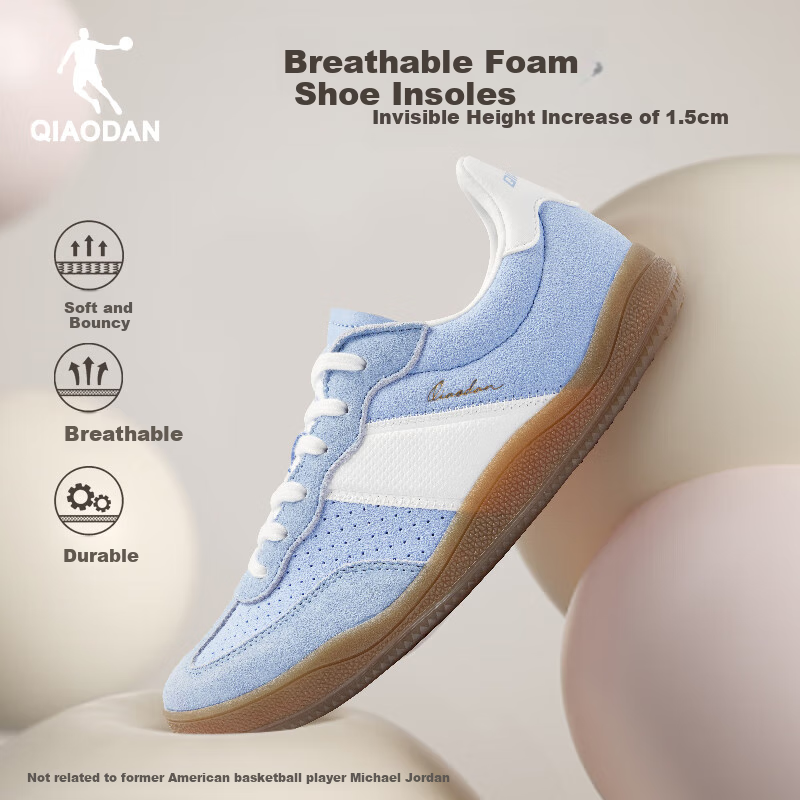 QIAODAN Women's Skateboard Shoes, T-Toe Shoes, Wave Thin-Soled Training Shoes, Sports Skateboard Shoes, Classic Couple Dopamine Outfit
