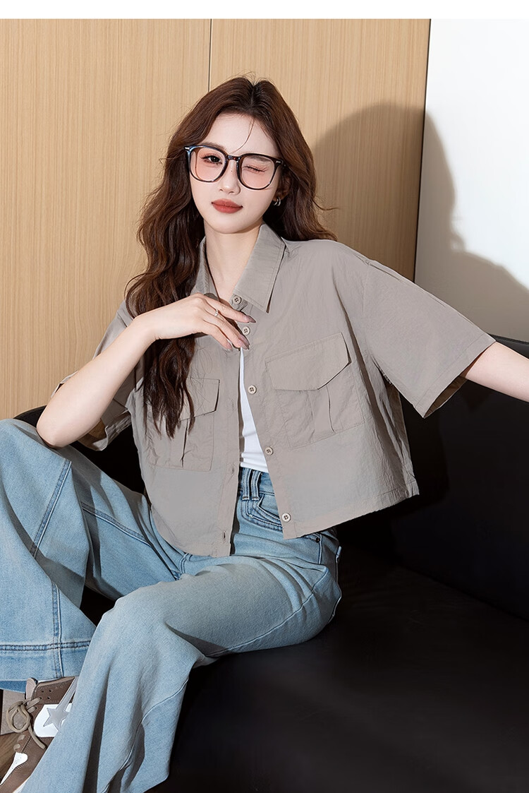 TonLion 2025 Spring Women's Casual Workwear-Style Short-Sleeve Shirt 8
