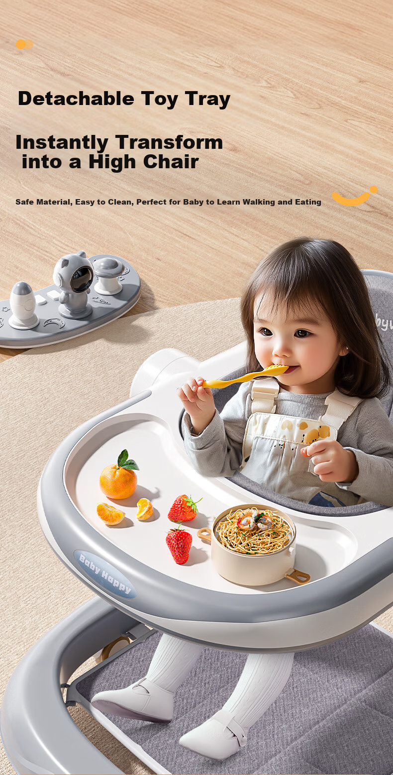 DEERC Baby Walker Anti-O-Leg 2026 Model 7-15 Months Anti-Tip Push Toy Birthday Gift 12