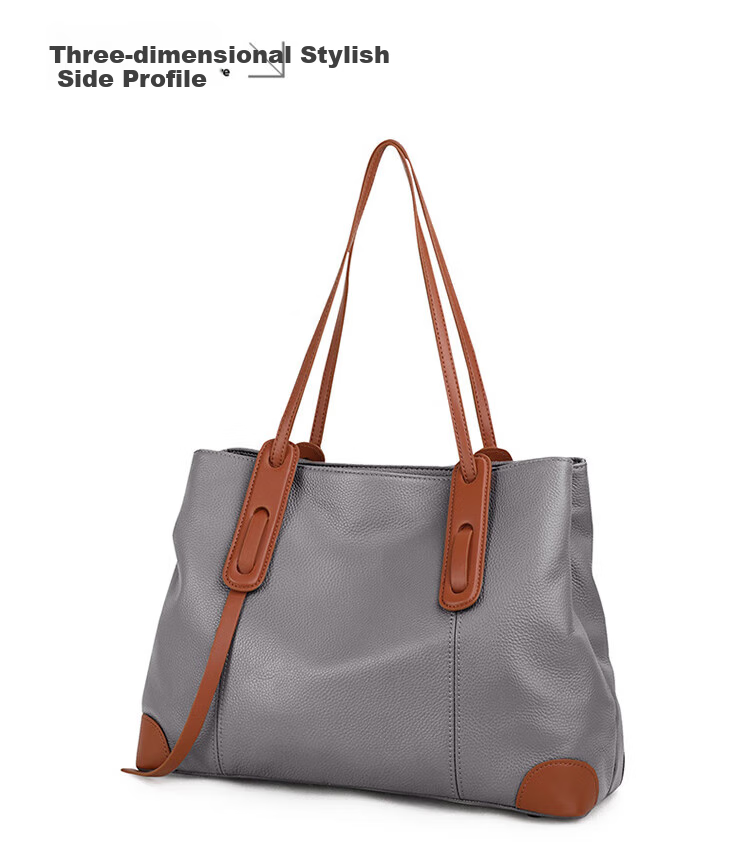 Viney Leather Handbag, Women's Large Capacity Tote Bag, Light Luxury Shoulder Bag, Birthday And Mother's Day Gift, Practical Present for Mom 7