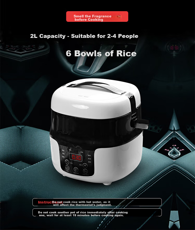 Yuwo Car Rice Cooker, 12V/24v, Compatible with Various Vehicles, 2L Large Capacity, Detachable Inner Pot 8