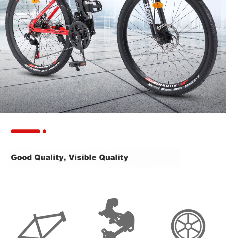 Phoenix Folding Mountain Bike, Adult 27-Speed Gears, Unisex Off-Road Racing Bicycle for Men And Women Students 3