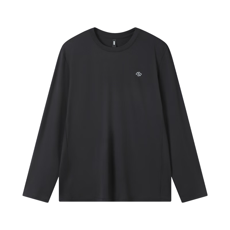 JD Original Summer Sports Long-Sleeve T-Shirt for Men, Antibacterial Quick-Dry Undershirt, Running Men's Tee, Black, Size L