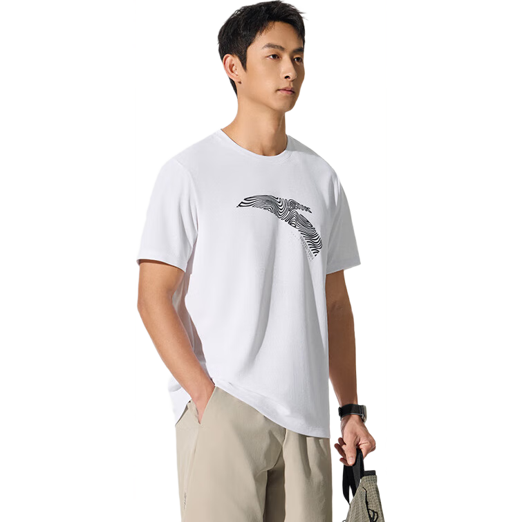 ANTA Quick-Dry T-Shirt | Men's Short-Sleeve T-Shirt for Summer, LOGO Printed Sports Undershirt, Loose-Fitting Moisture-Wicking Breathable Casual Top for Me