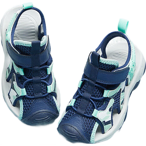 361° Children's Sandals, Summer 2026, for Boys And Girls Aged 3-12, Breathable, Anti-Collision, Closed-Toe Beach Sandals, Gray, Size 38
