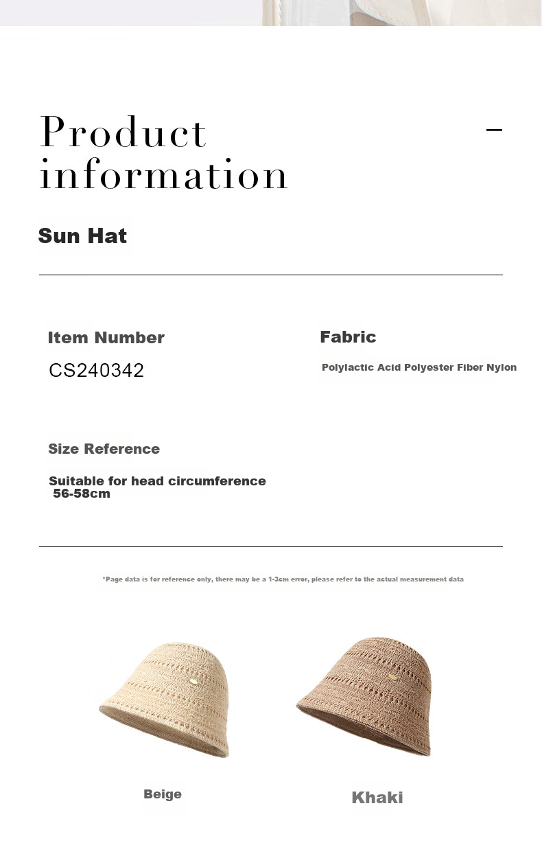 CACUSS Women's Summer Sun Hat, UV Protection, Beach Fishing Hat, Foldable, Khaki 8