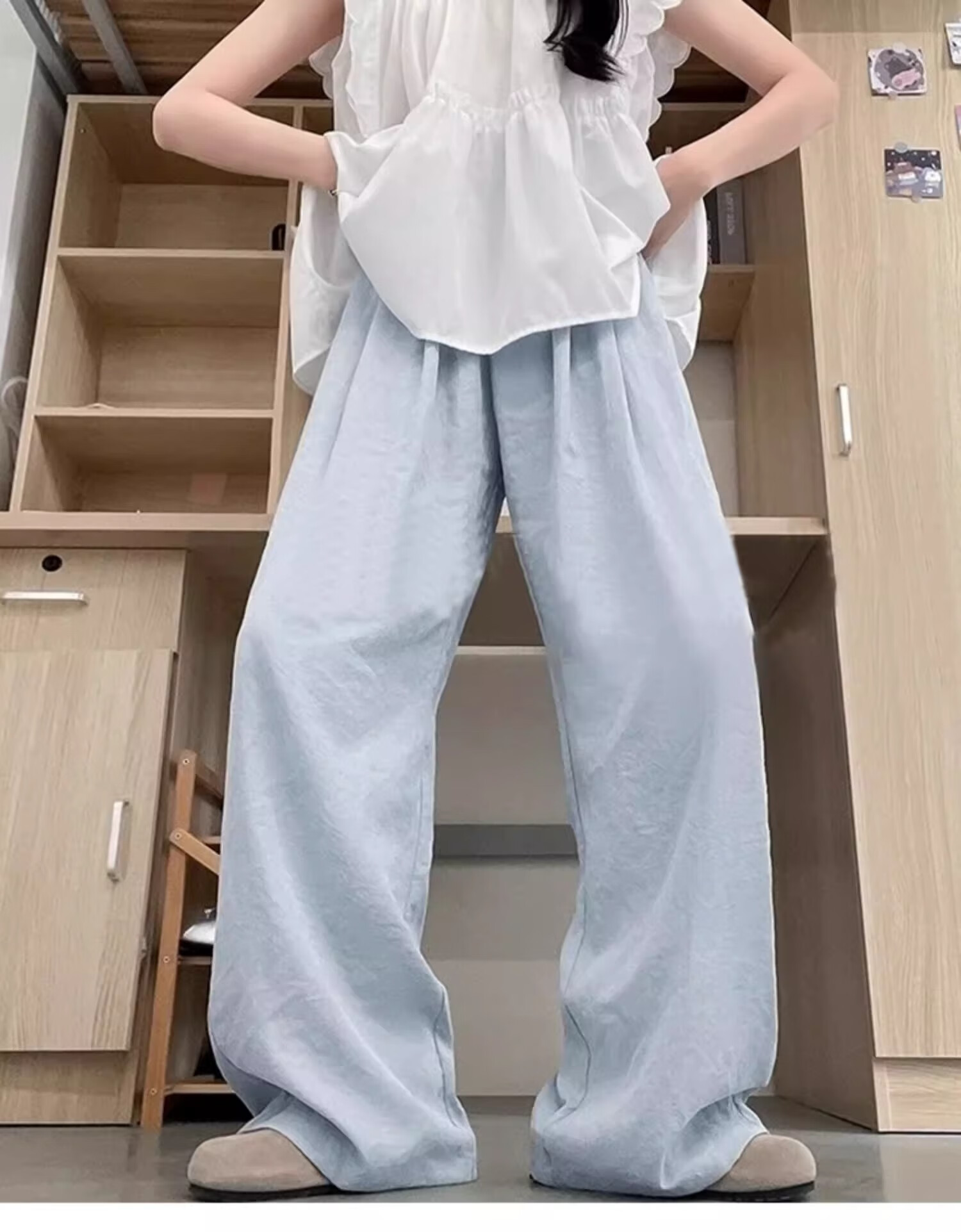 JOYNCLEON Maternity Pants Summer Thin Yamamoto Style Non-Restrictive Belly Wide-Leg Maternity Wear Off-White XL Jyk183515 13