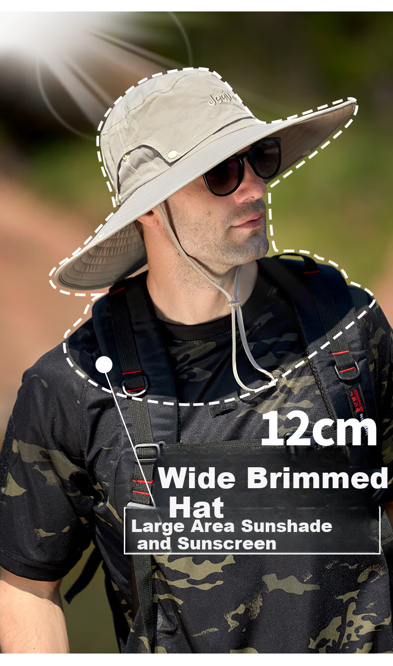 JEEP Hat, Men's Fisherman Hat, Wide Brim Sun Hat, Unisex Casual Outdoor Hiking Sports Sun Hat, A0253 4