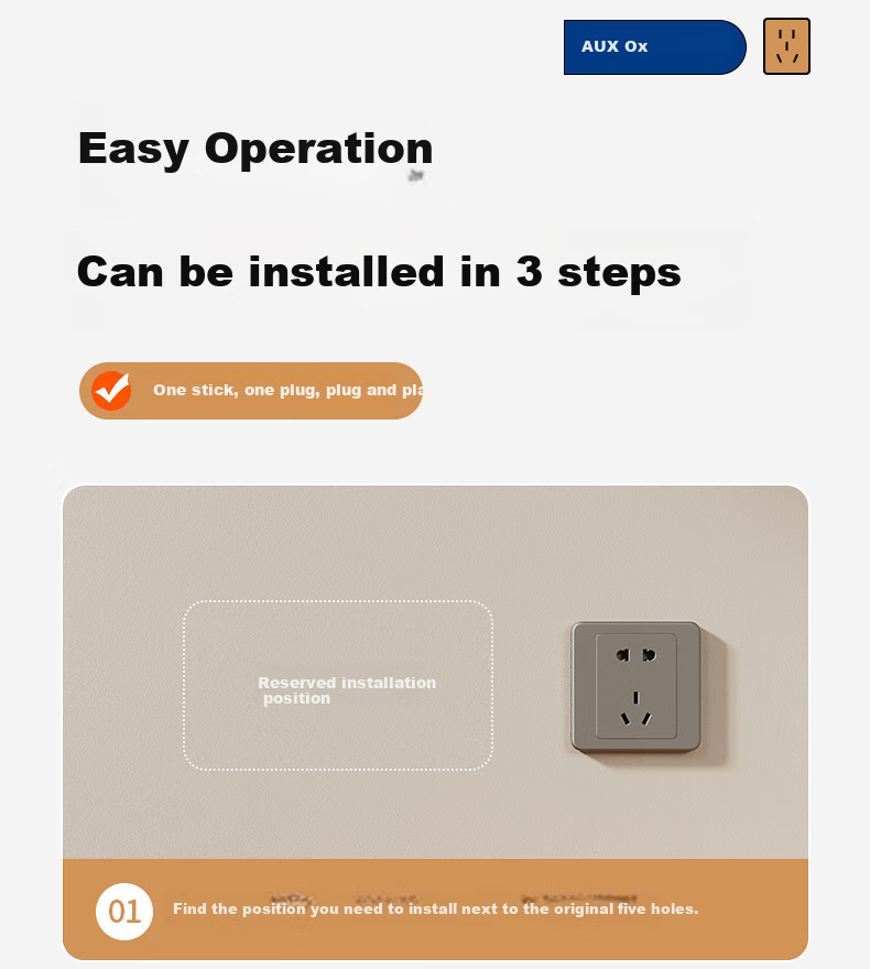 Aokesi Extension Socket with Power Cord, Multifunctional Bedroom Wall Extension Converter Socket, Kitchen Power Strip, Gray 13