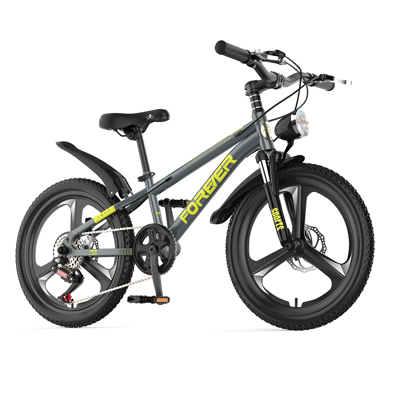 FOREVER Integrated Gear Kids Mountain Bike 22-inch Smoky Gray for Boys and Girls Ages 6-15
